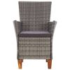 vidaXL Dining Set Natural, Grey, Dark Grey (cushion)