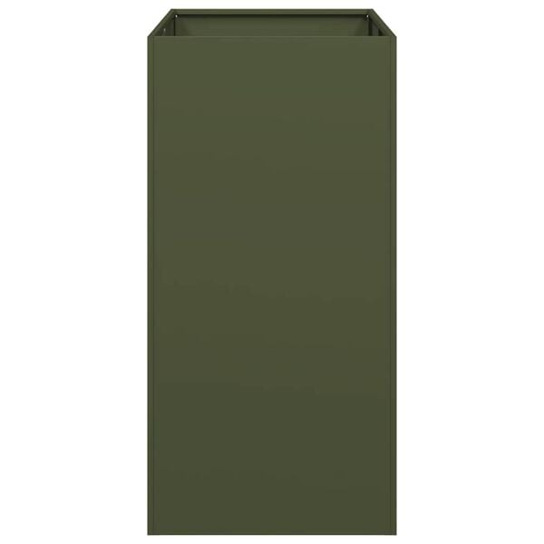 vidaXL Planter Olive Green Cold-rolled steel Large Planter Rectangular