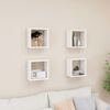 vidaXL Cube Shelf Set of 4 White Engineered wood 10.2 in square