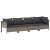 vidaXL Garden Lounge Set Gray PE rattan, Powder-coated steel Large