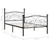 vidaXL Bed Frame Black Metal, plywood 35.4x78.7 in Sturdy Bed Frame