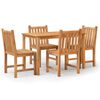 vidaXL Garden Dining Set Teak Solid Teak Wood 5 Piece Set Durable