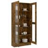 vidaXL Display Cabinet Smoked Oak Engineered Wood, Glass Tall