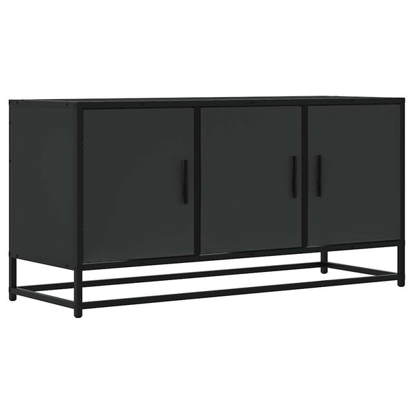 vidaXL TV Cabinet Black Engineered wood, metal Medium TV Cabinet