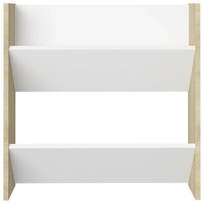 vidaXL Wall Shoe Cabinets 4 pcs White&Sonoma Oak 23.6"x7.1"x23.6" Engineered Wood