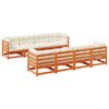 vidaXL Garden Sofa Set Wax Brown, Cream