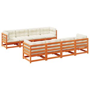 vidaXL Garden Sofa Set Wax Brown, Cream