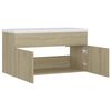 vidaXL Sink Cabinet With Basin Sonoma oak, White Engineered wood, Ceramic
