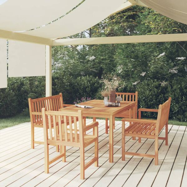 vidaXL Garden Dining Set Teak Solid Teak wood Medium Seats Many