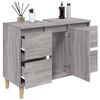 vidaXL Sink Cabinet Grey Sonoma Engineered wood, Solid eucalyptus wood