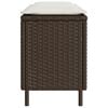 vidaXL Patio Bench with Cushion Brown 43.3x11.8x15.9" Poly Rattan