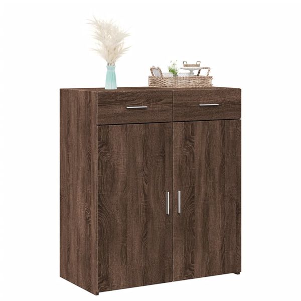 vidaXL Sideboard Brown Oak 31.5"x16.7"x36.6" Engineered Wood