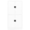 vidaXL Office Cabinet White Steel Large Locks Office Cabinet