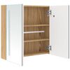 vidaXL Bathroom Cabinet White and Oak MDF and Glass Medium
