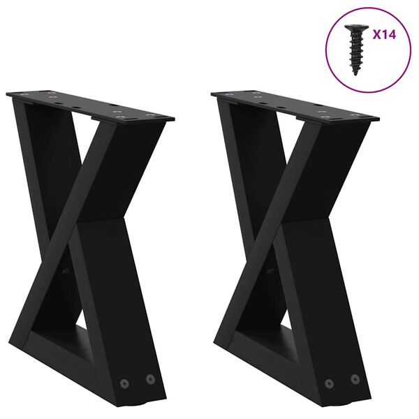 vidaXL Coffee Table Leg Black Powder-coated steel Standard