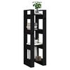 vidaXL Book Cabinet Black Solid Pine Wood 16.1x13.8x49.2 in Storage