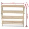 vidaXL Shoe Cabinet Set of 2 Natural Solid fir wood