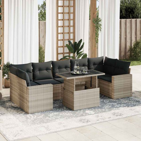 vidaXL Garden Sofa Set Light Grey, Dark Grey