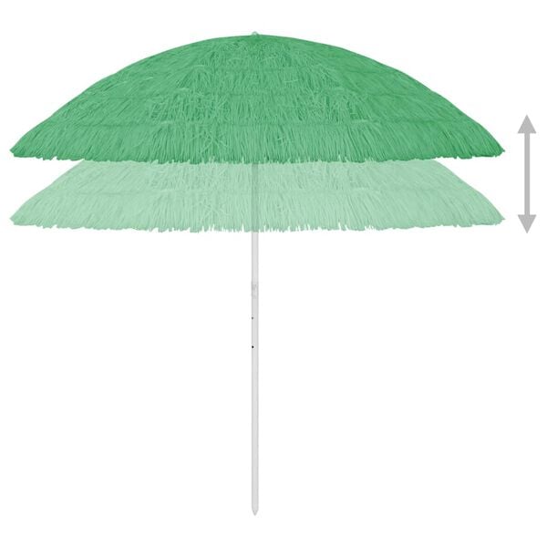 vidaXL Hawaii Beach Parasol Green Polyester 118.1 in diameter
