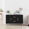 vidaXL Sideboard Black Oak Engineered wood, solid eucalyptus wood