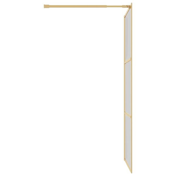 vidaXL Walk-in Shower Wall with Clear ESG Glass Gold 39.4"x76.8"