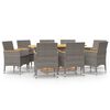 vidaXL Patio Dining Set Set of 8 Grey Solid Acacia Wood 9 Piece