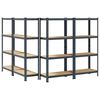 vidaXL 4-Layer Storage Shelves 4 pcs Anthracite Steel&Engineered Wood