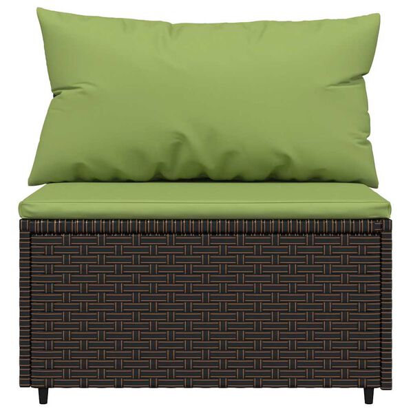 vidaXL Patio Middle Sofa Brown, Green