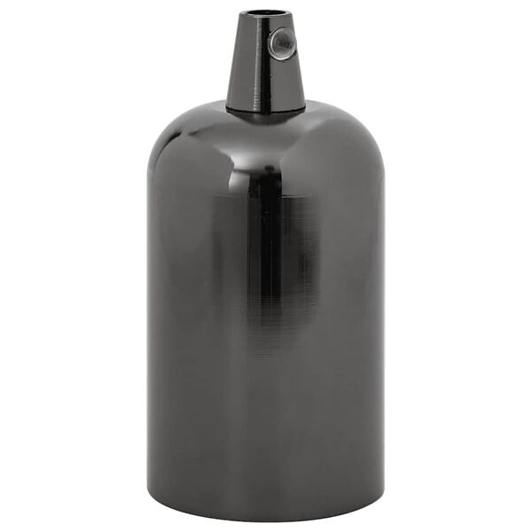 vidaXL Lamp Holder Glossy Black Aluminum Standard Durable Lamp Holder