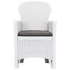 vidaXL 5 Piece Patio Dining Set Plastic Rattan White