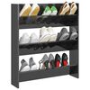 vidaXL Wall Shoe Cabinet High gloss grey Engineered wood