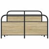 vidaXL Bed Frame Smoked oak Steel, Engineered wood Small Double