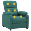 vidaXL Massage Recliner Dark Green Fabric