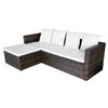vidaXL Patio Sofa Set Brown Poly Rattan Medium Height-Adjustable
