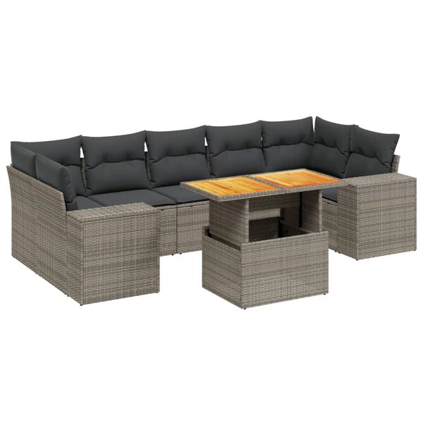 vidaXL Garden Sofa Set Grey