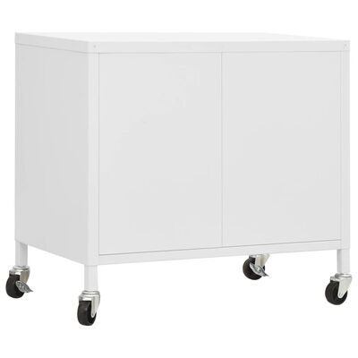 vidaXL Storage Cabinet White 23.6"x13.8"x19.3" Steel