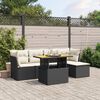 vidaXL Garden Sofa Set Black and Cream White