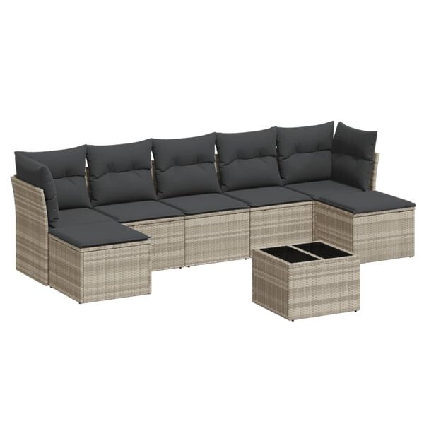 vidaXL Garden Sofa Set Light Grey, Dark Grey