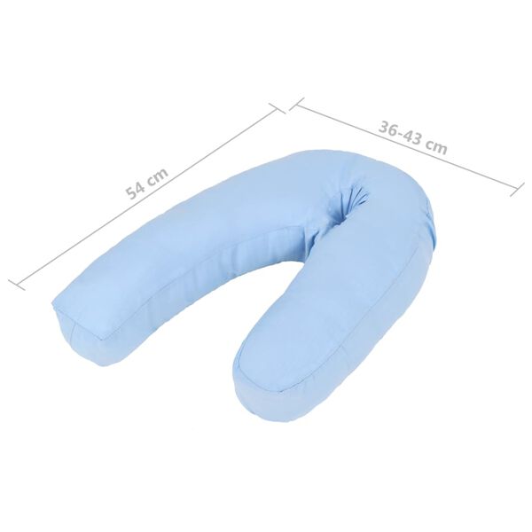 vidaXL Maternity Pillow Blue Microfiber with PP cotton filling Large