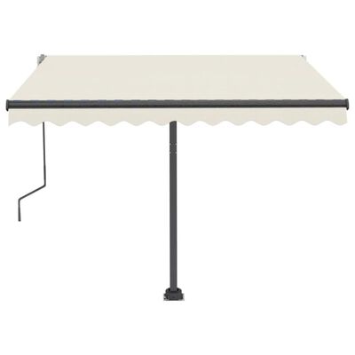 vidaXL Manual Retractable Awning with LED 118.1"x98.4" Cream