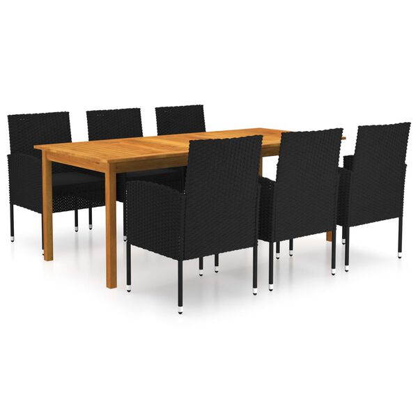 vidaXL Garden Dining Set Black