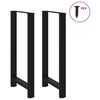 vidaXL Coffee Table Leg Set of 2 Black Powder-coated steel Standard