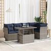 vidaXL 6 Piece Patio Sofa Set with Cushions Gray Poly Rattan Acacia