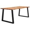 vidaXL Dining Table Natural wood with black legs