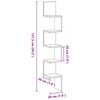 vidaXL Corner Shelf Black Oak 7.87 x 7.87 x 50.20 in Engineered Wood