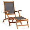 vidaXL Deck Chair Black Acacia wood Standard Ergonomic Deck Chair