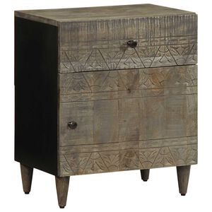 vidaXL Bedside Cabinet Light Gray Solid Mango Wood Medium