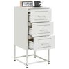 vidaXL Bedside Cabinet White Steel Medium Bedside Cabinet Rectangular