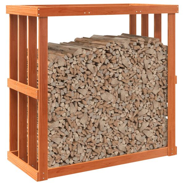 vidaXL Outdoor Log Holder Wax Brown 42.9"x20.5"x41.7" Solid Wood Pine