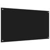vidaXL Kitchen Backsplash Black 43.31 x 23.62 x 0.24 in Tempered Glass